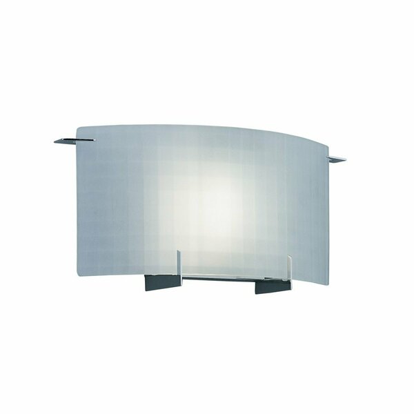 Designers Fountain Moderne 14.25in 1-Light Chrome Contemporary Indoor Wall Sconce with Frosted Glass Shade 6040-CH